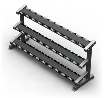 Triple Tier Dumbbell Rack (15pr) Heavy 165# DB