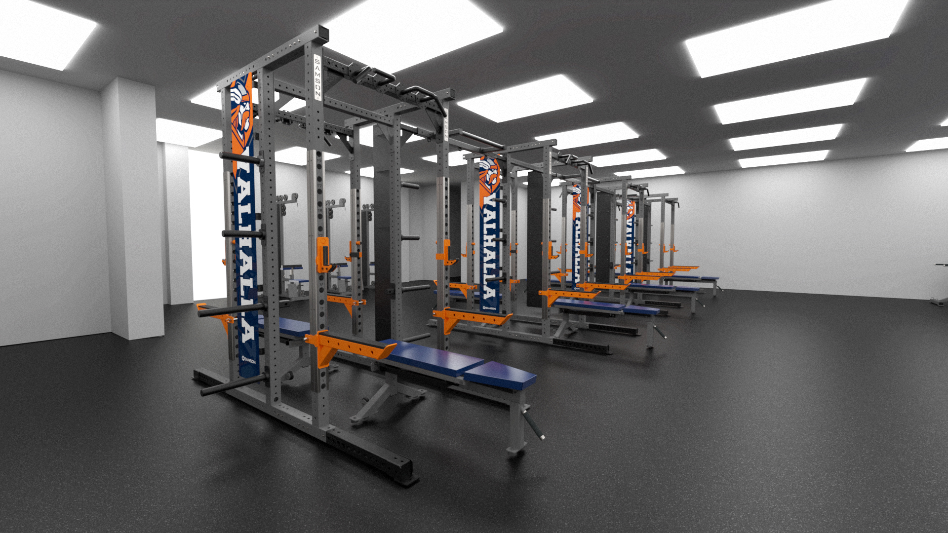 Visualizing in 3D: Designing a Weight Room Layouts in 2025 Valhalla Room 3D Rendering