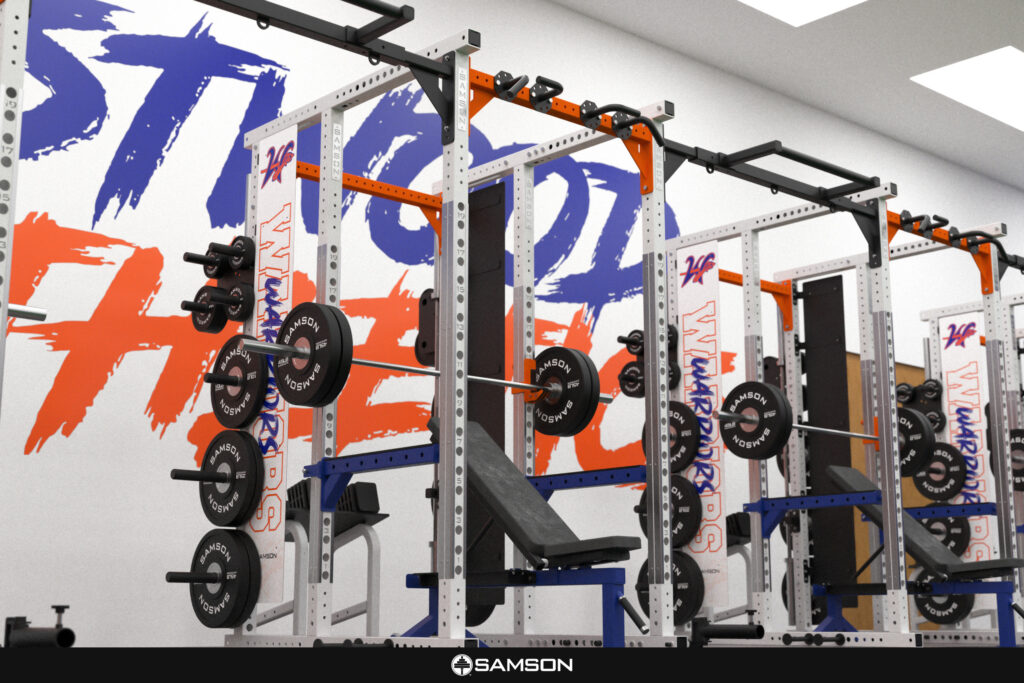Maximizing Athletic Performance with Tailored Equipment: The Samson Commitment 3D Render of Warriors Rack